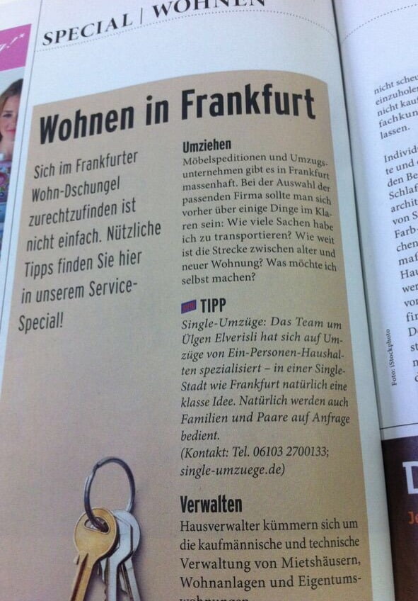Umzug Frankfurt Journal Lagerung Darmstadt Rhein-Main